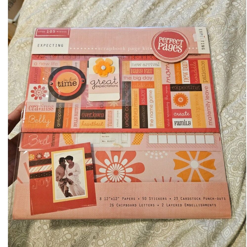 NIP Perfect Pages Expecting 12x12 Scrapbooking Page Kit - New, sealed.